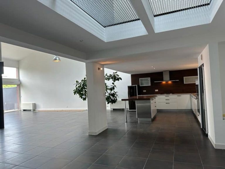 Vaste pièce au rez de chaussée avec de belles finition ouverte sur la cuisine équipée