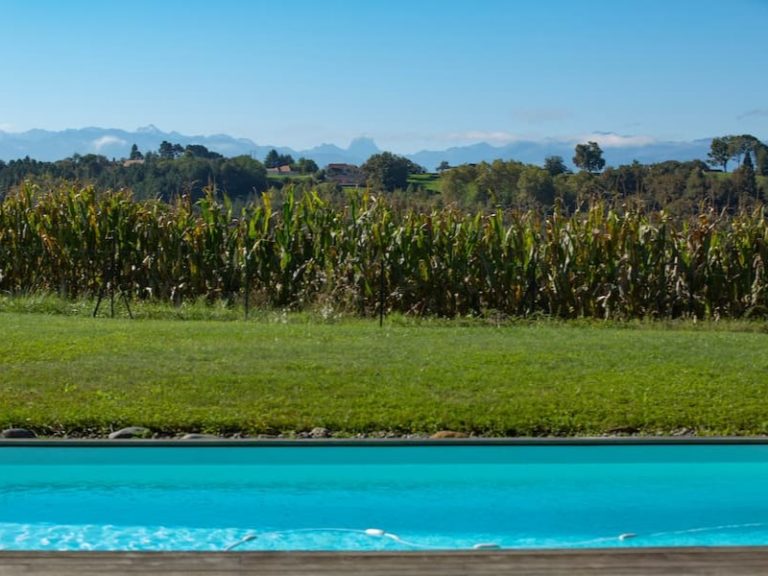 Piscine avec une vue magnifique sur les Pyrénées
